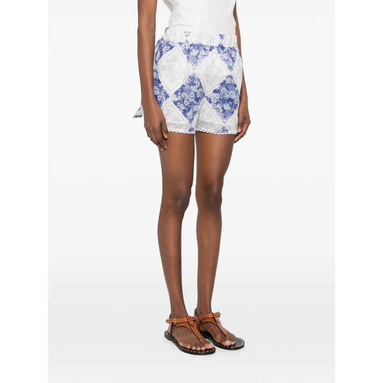 mini shorts lace trim blue/white by Selfnex