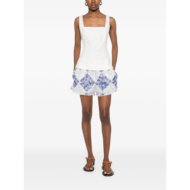mini shorts lace trim blue/white by Selfnex