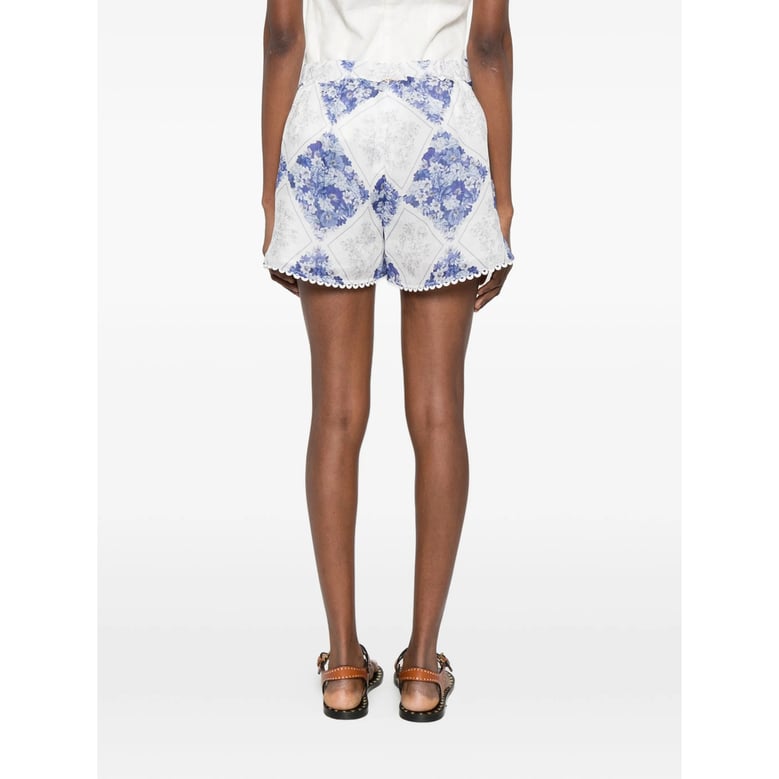 mini shorts lace trim blue/white by Selfnex