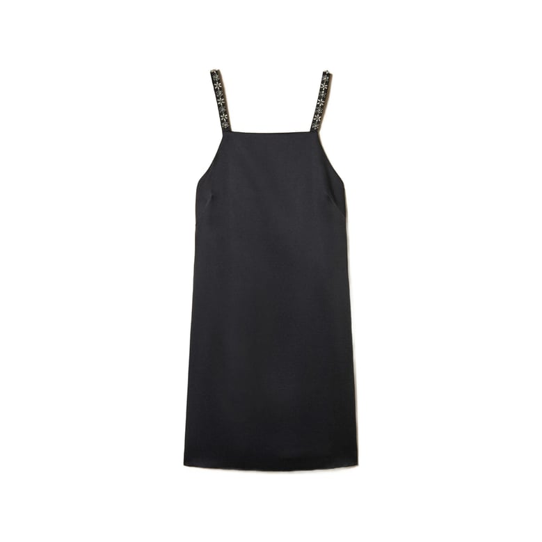 dress with rhinestone straps black by Selfnex