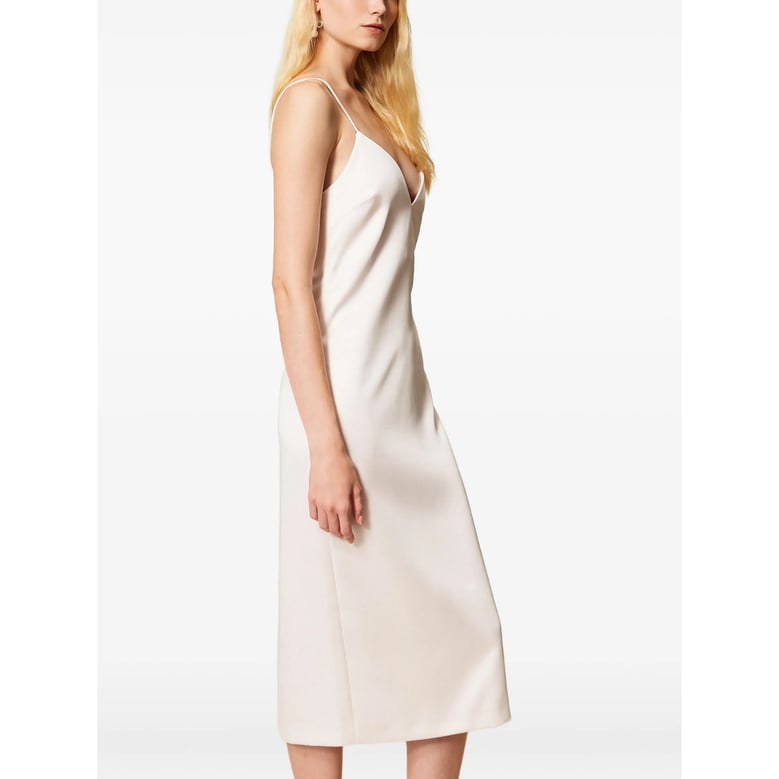 dress spaghetti-strap v-neck pink by Selfnex