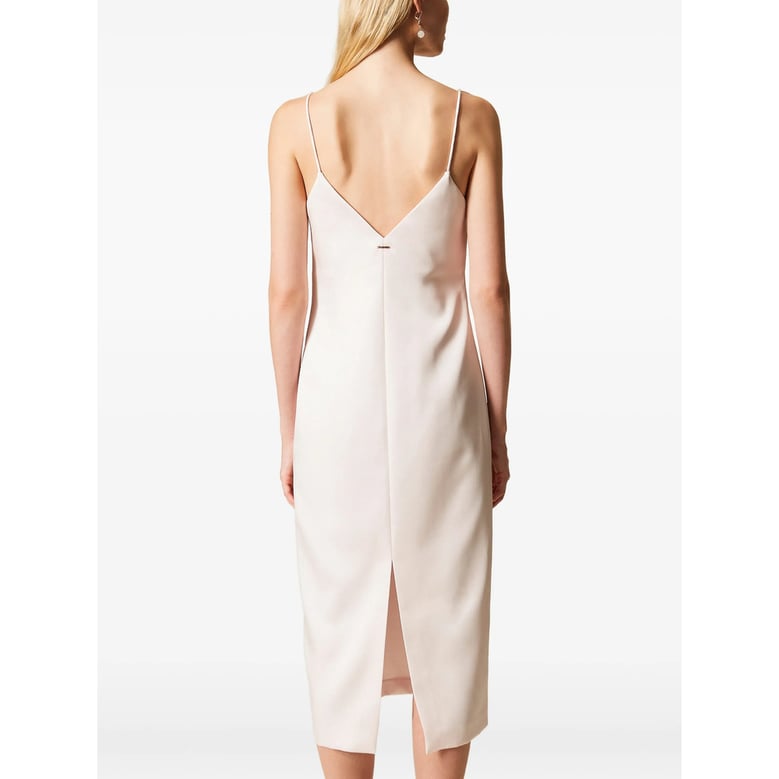 dress spaghetti-strap v-neck pink by Selfnex