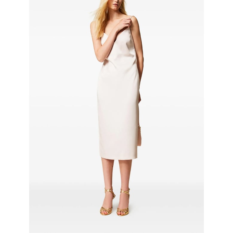 dress spaghetti-strap v-neck pink by Selfnex