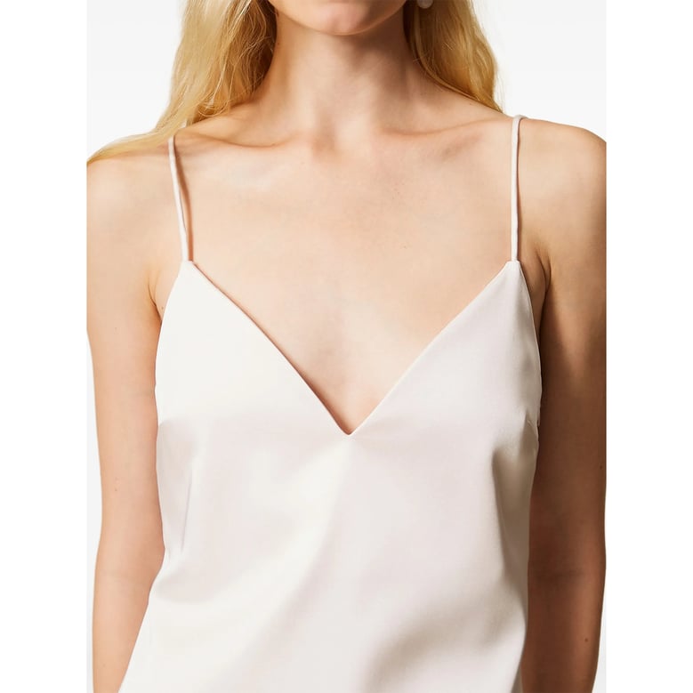 dress spaghetti-strap v-neck pink by Selfnex