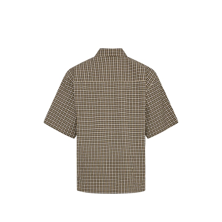 shirt short-sleeve checked green/black by Selfnex