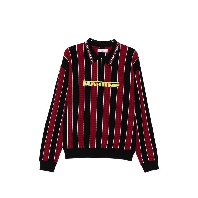 zip-front sweater black/red by Selfnex