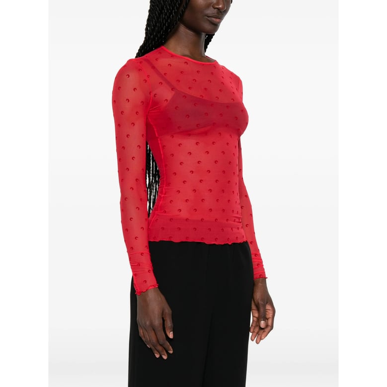 sweater moon print red by Selfnex