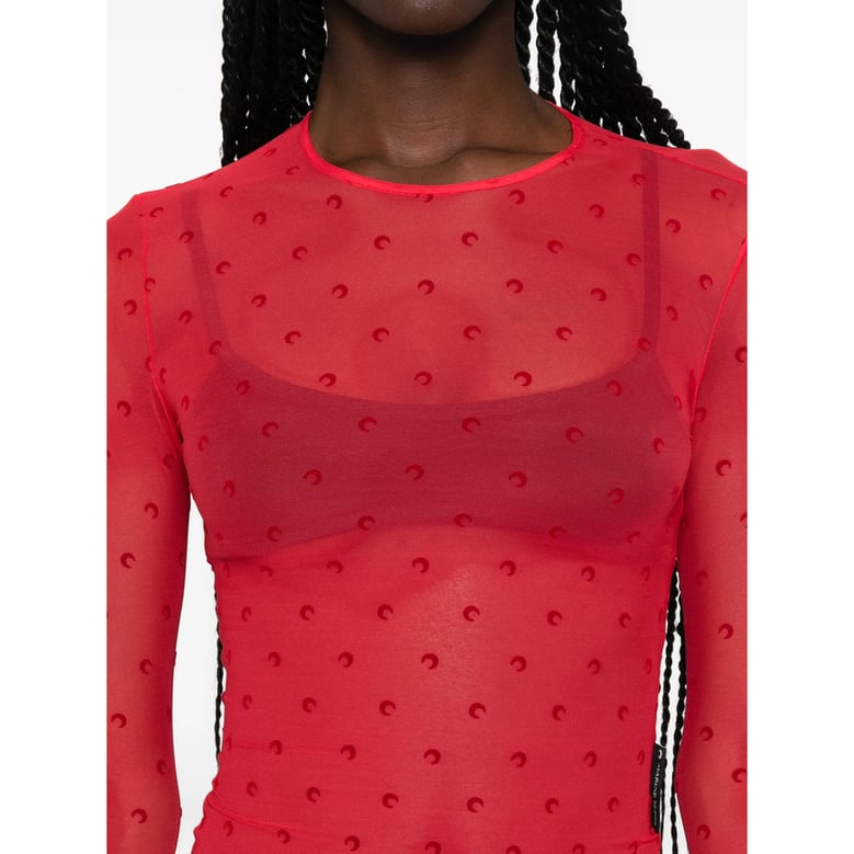 sweater moon print red by Selfnex