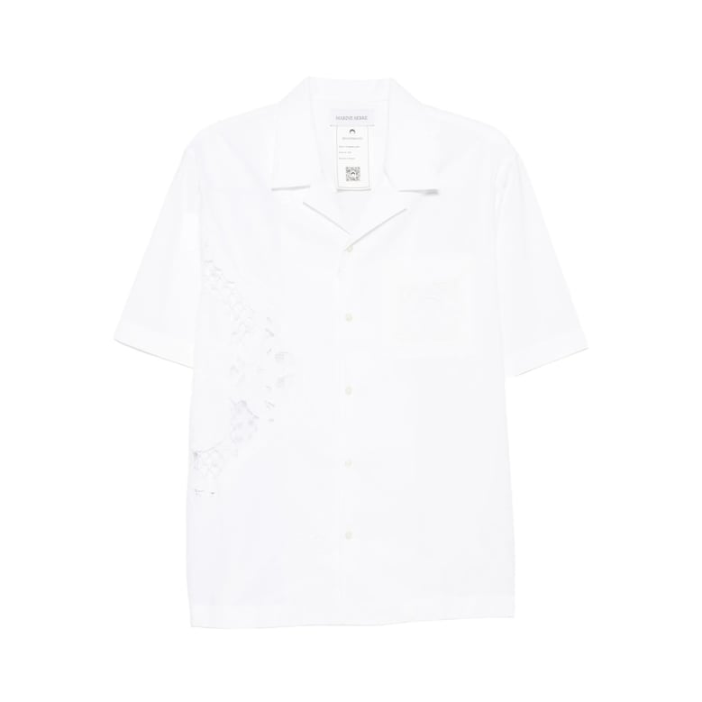 shirt cotton lace-insert white by Selfnex