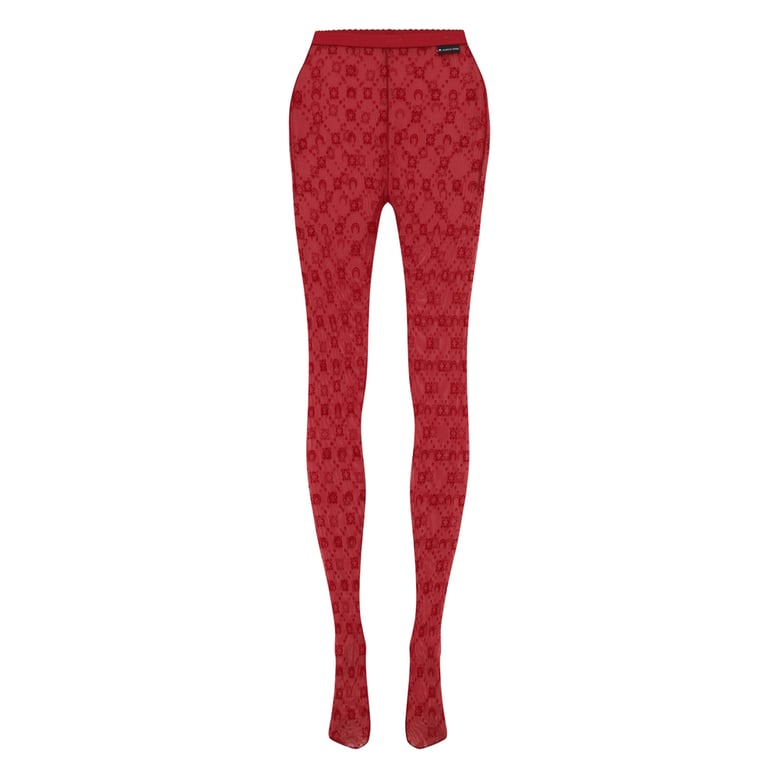 tights moonogram pattern red by Selfnex