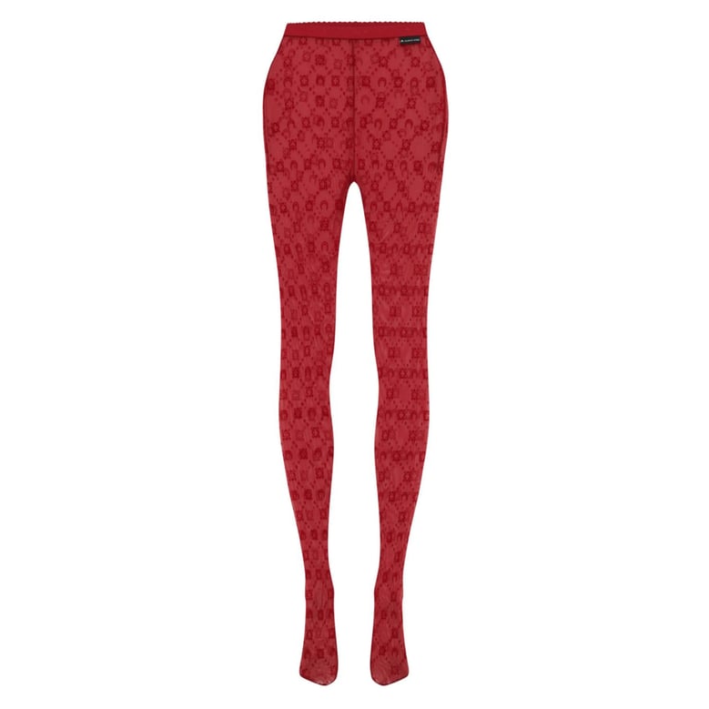 tights moonogram pattern red by Selfnex