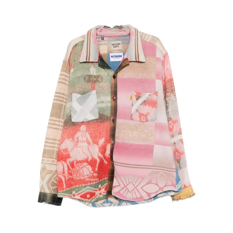 check pattern shirt with patch pockets by Selfnex