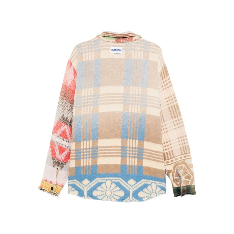 check pattern shirt with patch pockets by Selfnex