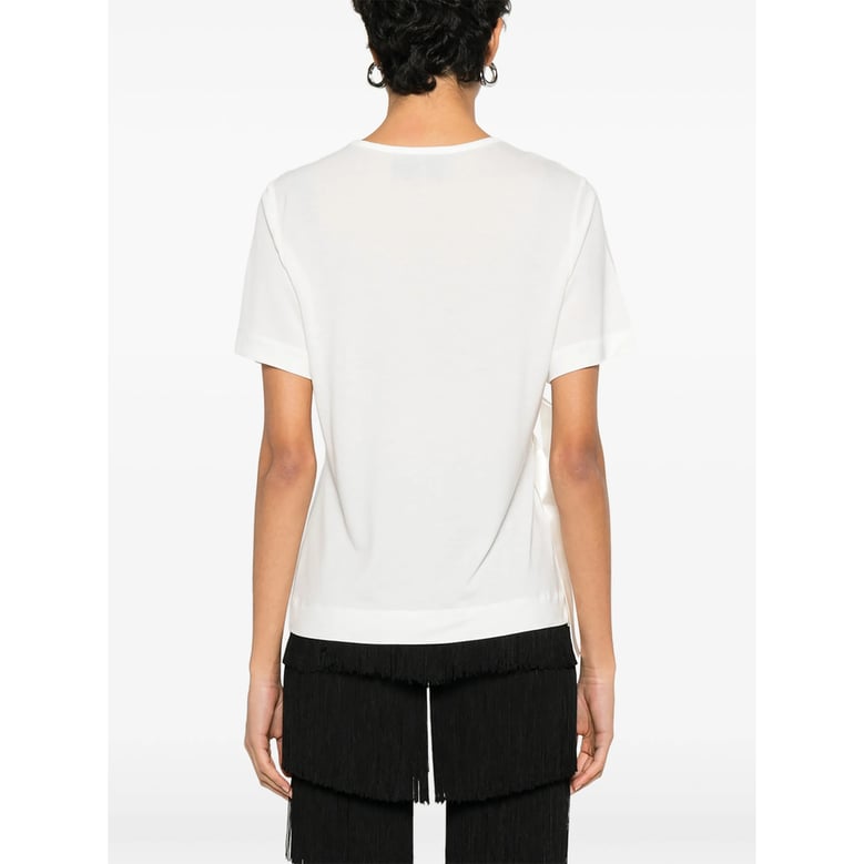sash bow t-shirt with round neck by Selfnex