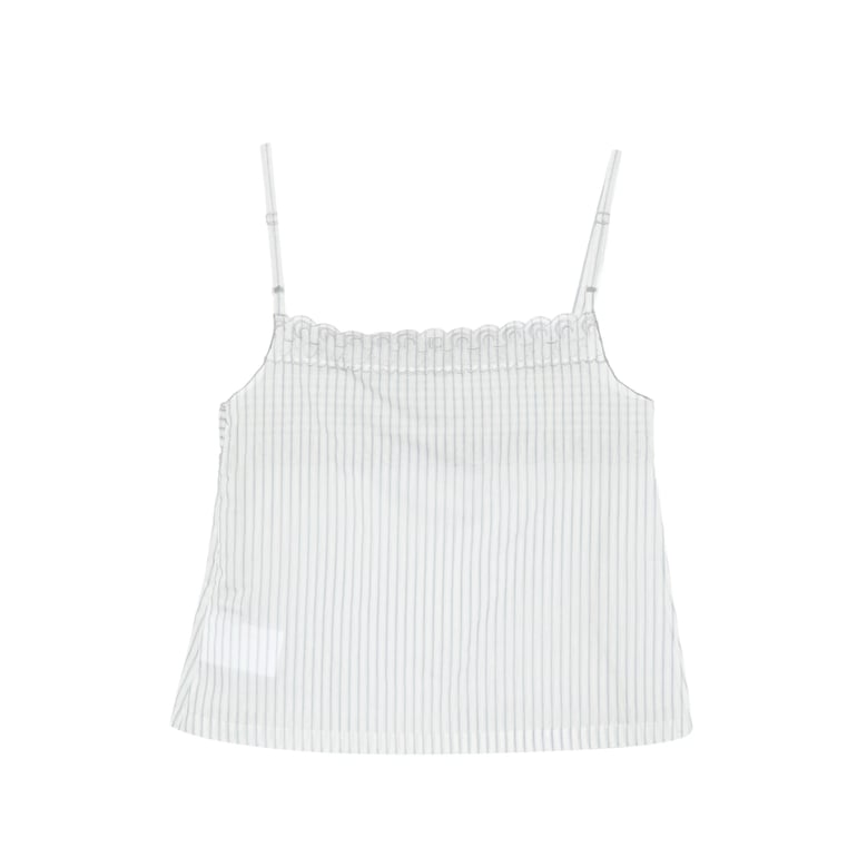 top sleeveless square neck white/blue by Selfnex