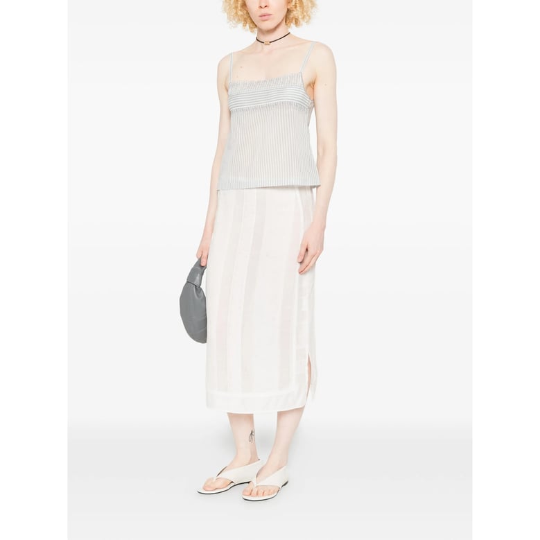 top sleeveless square neck white/blue by Selfnex
