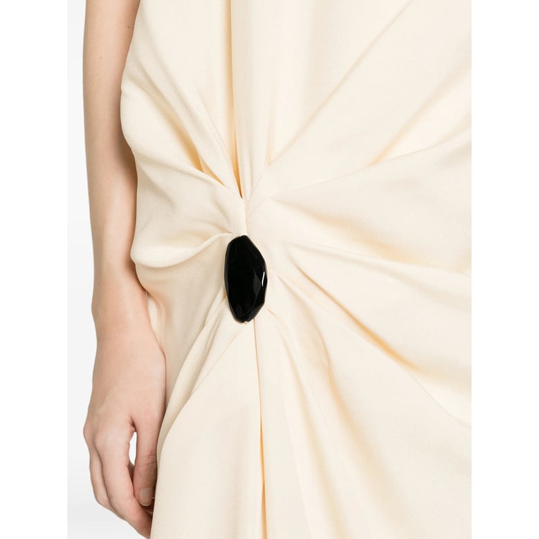 draped design sleeveless dress by Selfnex