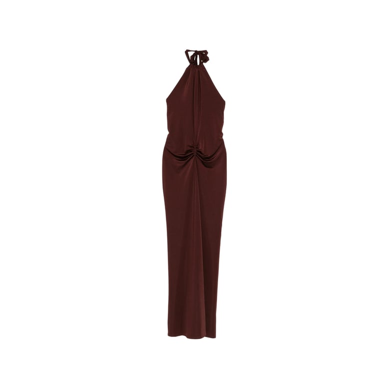 halterneck dress with gathered detail by Selfnex