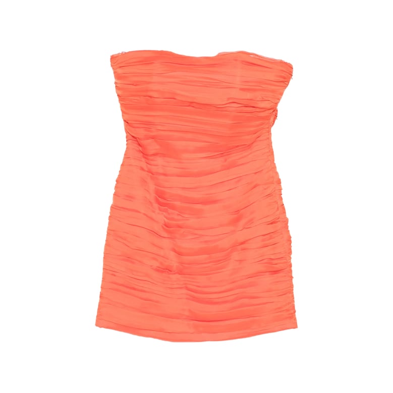 strapless orange dress by Selfnex