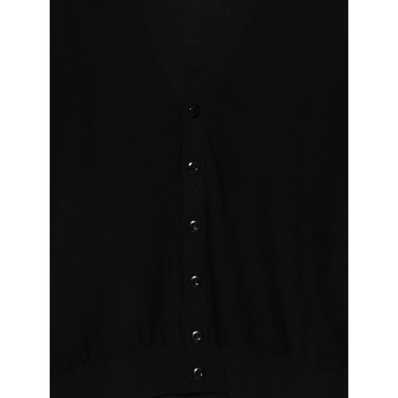 black v-neck sweater with button fastening by Selfnex