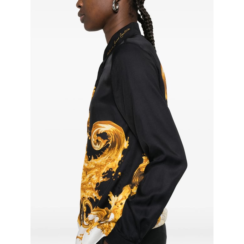 baroque print shirt with point collar by Selfnex