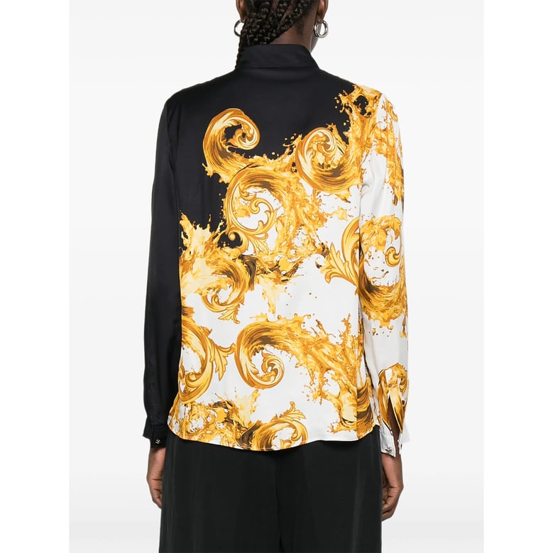 baroque print shirt with point collar by Selfnex
