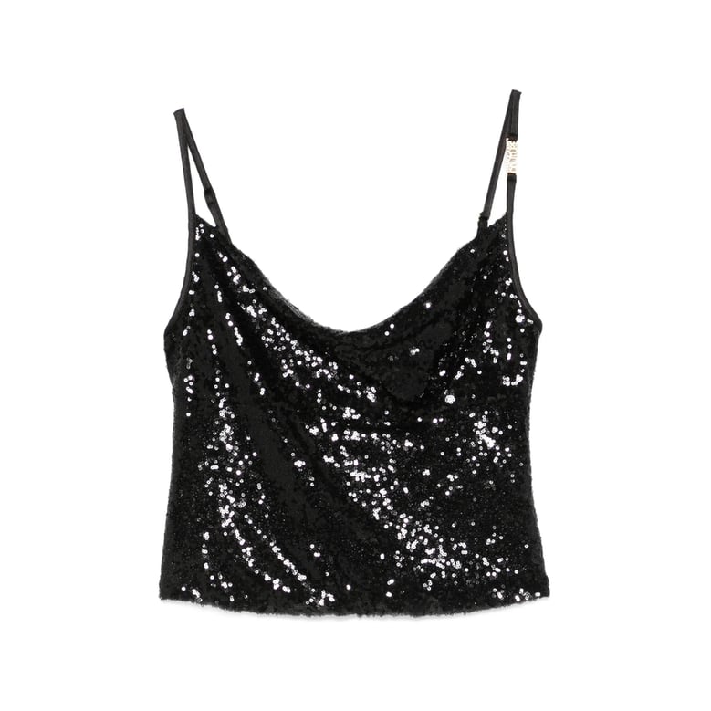top cowl neck black sequin by Selfnex