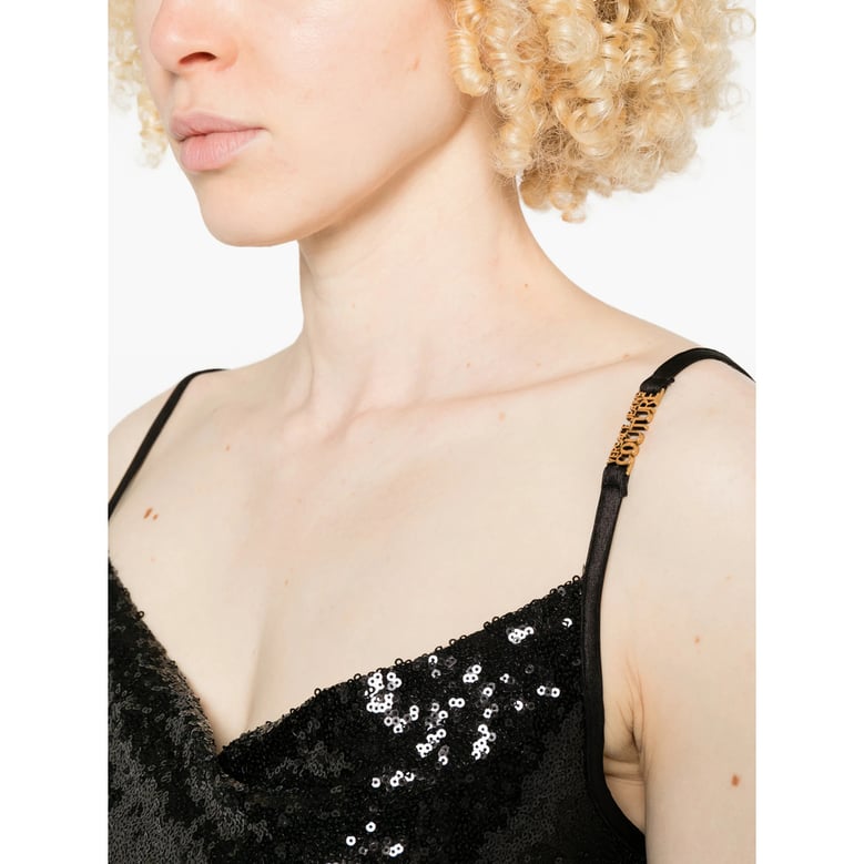 top cowl neck black sequin by Selfnex
