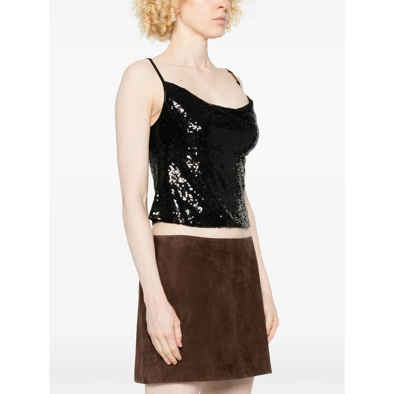 top cowl neck black sequin by Selfnex