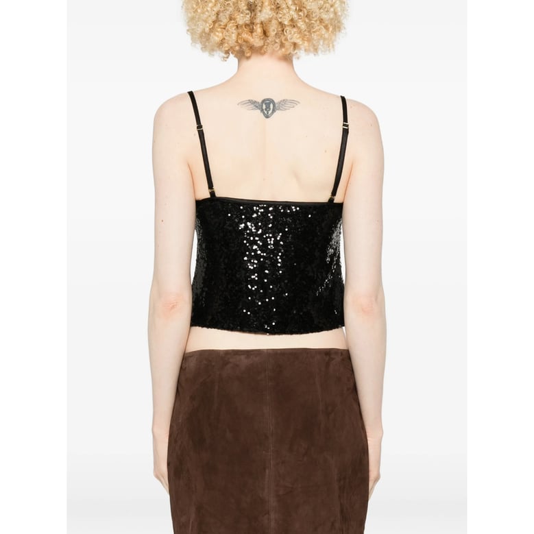 top cowl neck black sequin by Selfnex