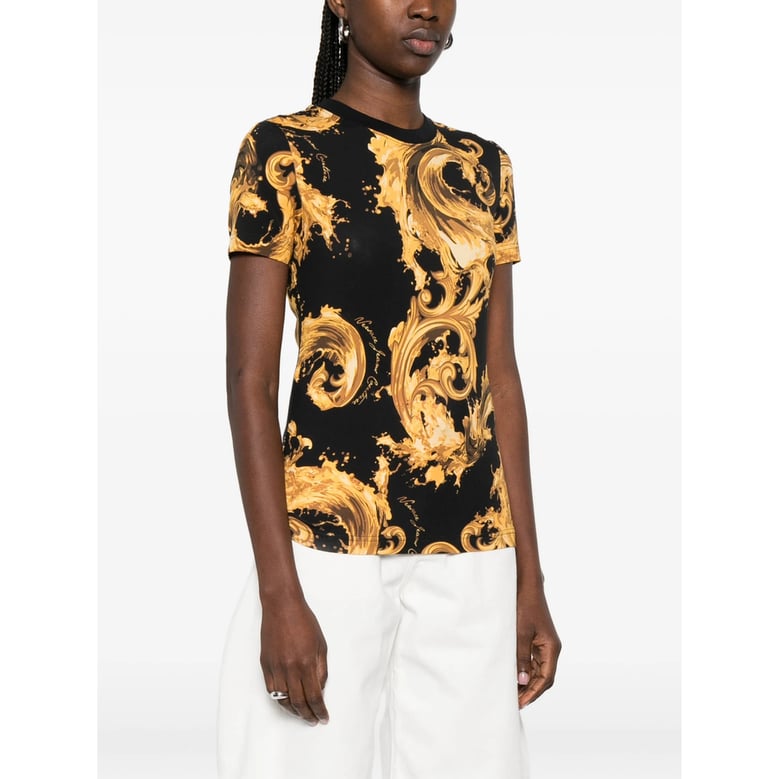 t-shirt baroque print black/gold by Selfnex