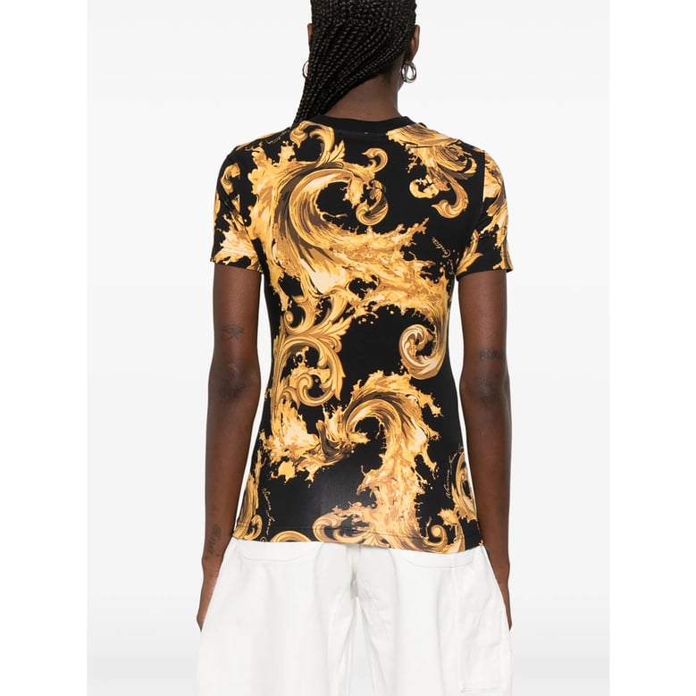 t-shirt baroque print black/gold by Selfnex