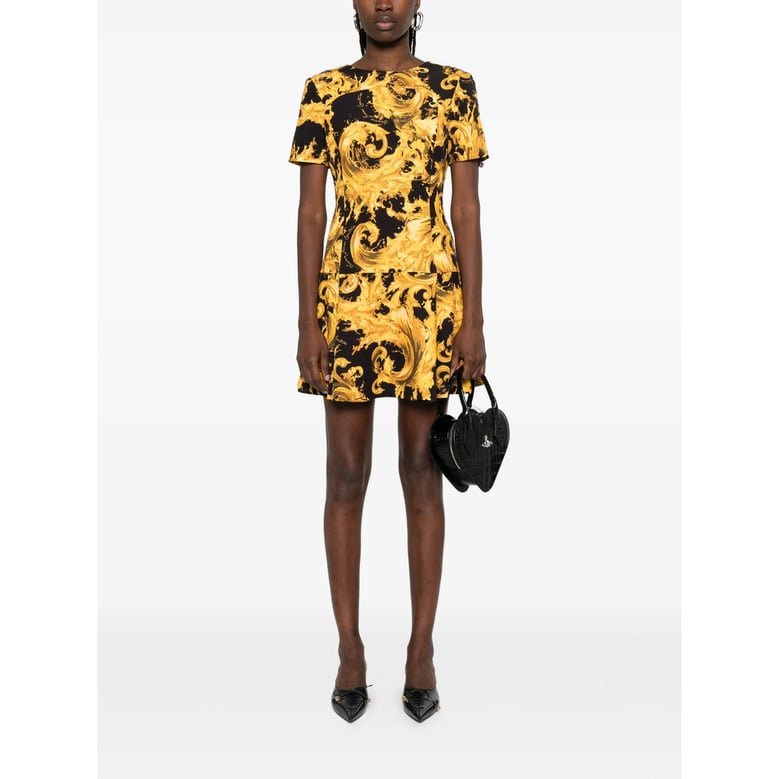 baroque print a-line dress by Selfnex