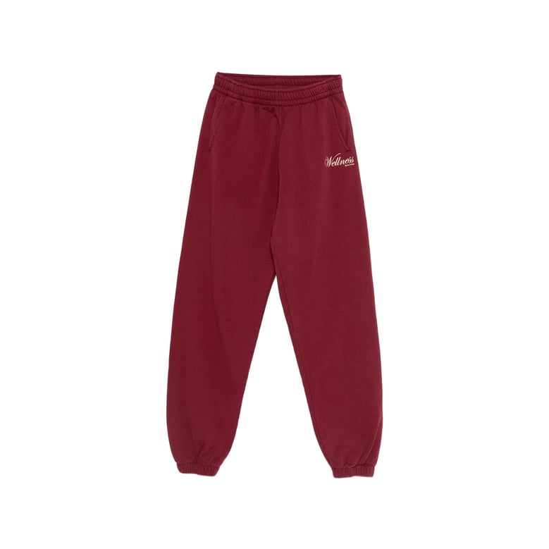 wine red track pants with logo detail by Selfnex