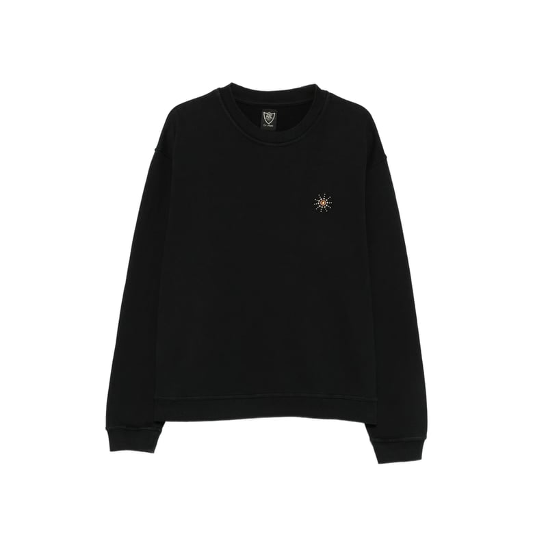 crew neck sweater black cotton by Selfnex