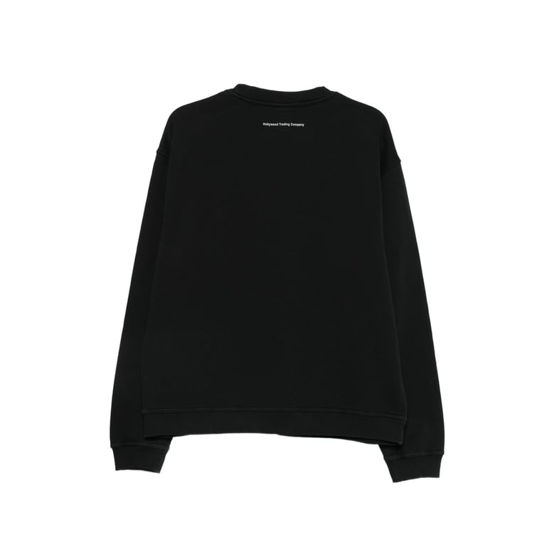 crew neck sweater black cotton by Selfnex