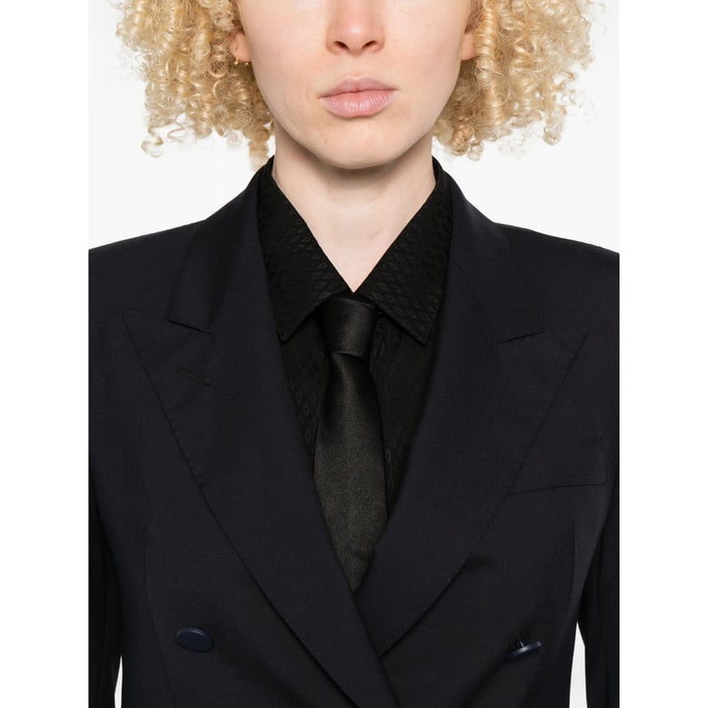 tailored evening suit blue silk-wool by Selfnex