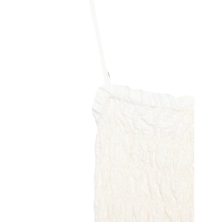 shirt top beige ruffled edge cropped by Selfnex
