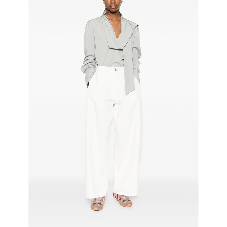 jeans white wide leg high-waisted by Selfnex
