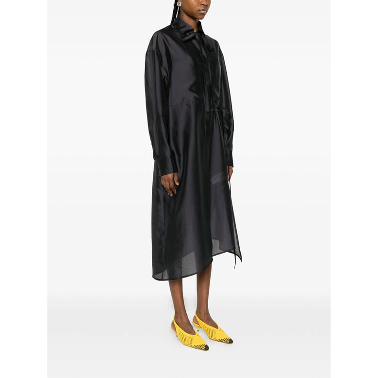 dress with tie detail green by Selfnex