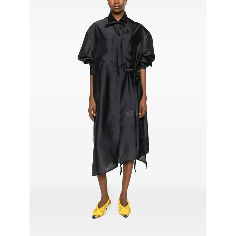 dress with tie detail green by Selfnex