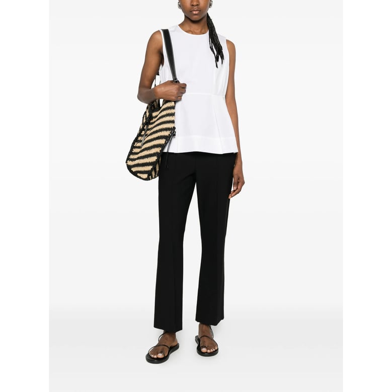 cropped trousers with elasticated waistband by Selfnex