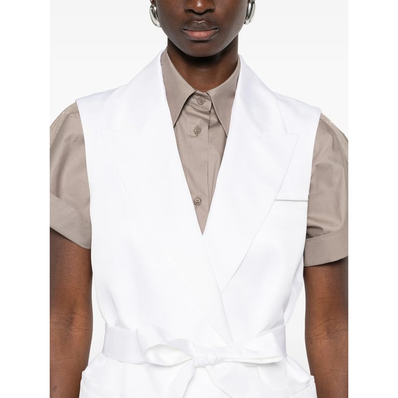 white lapel waistcoat by Selfnex