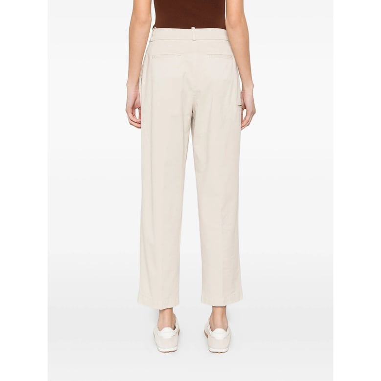 cream front pleats trousers by Selfnex