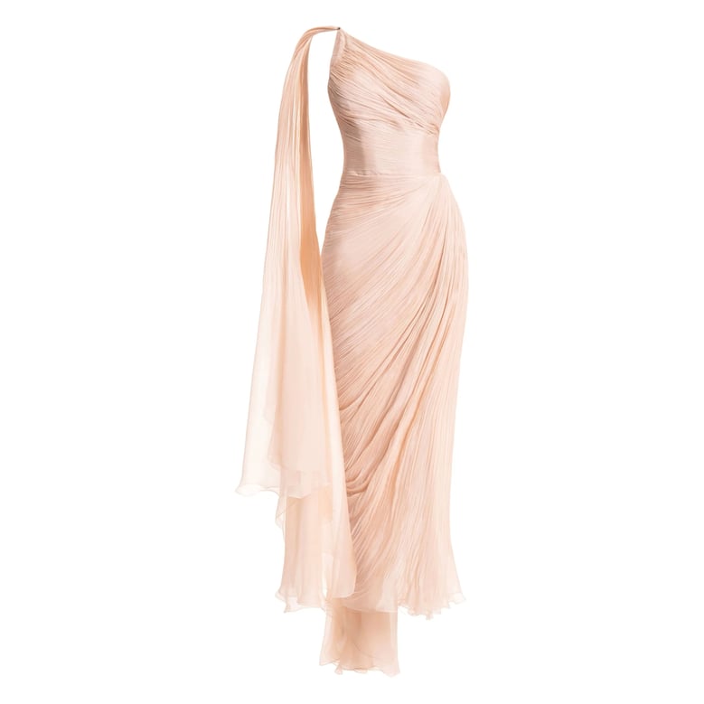 one-shoulder dress neutrals by Selfnex