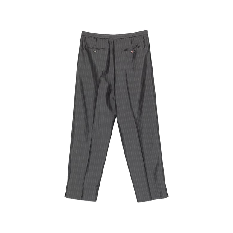 dark grey pinstripe drawstring shorts by Selfnex