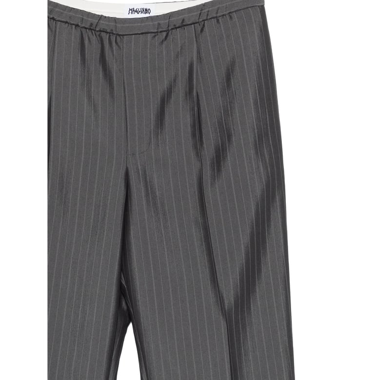 dark grey pinstripe drawstring shorts by Selfnex