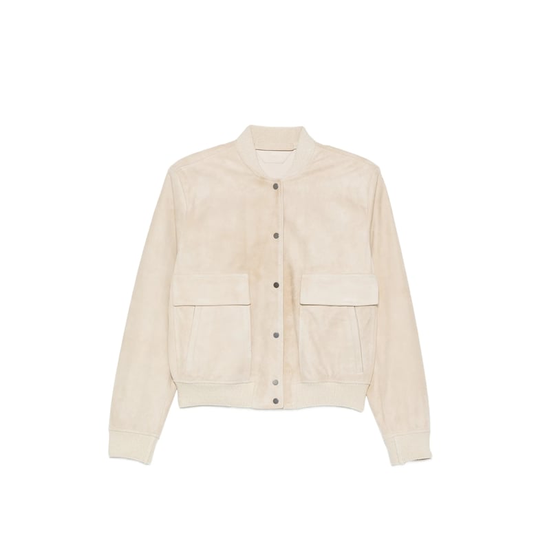 sheepskin bomber jacket by Selfnex