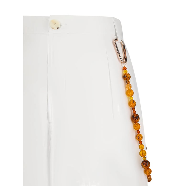 wide leg trousers with beaded detailing by Selfnex