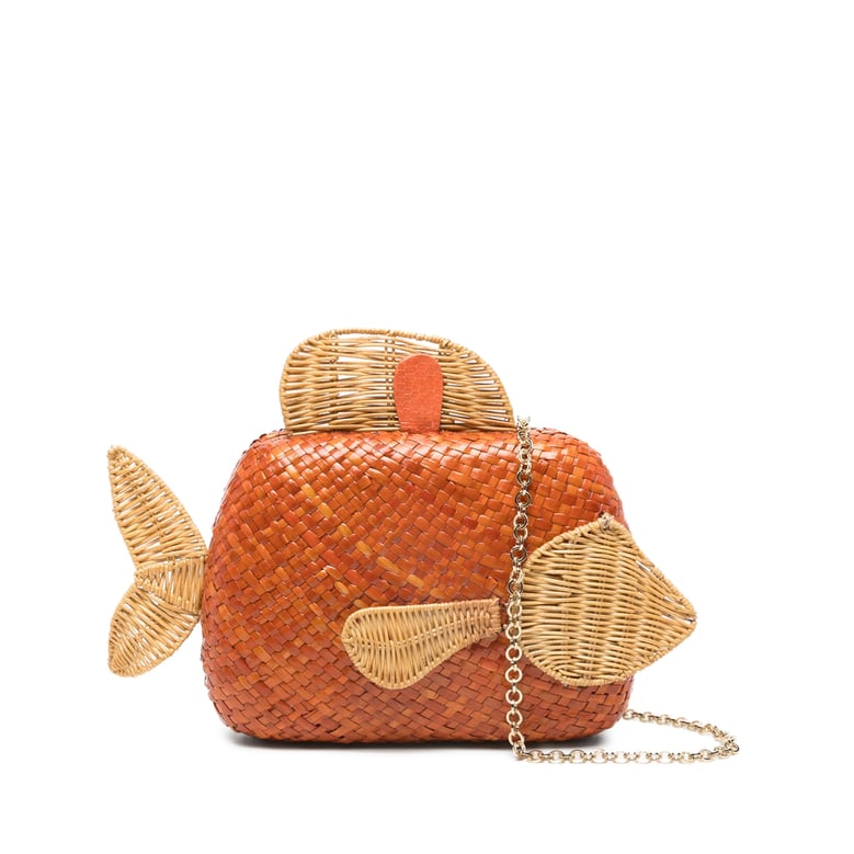 mini bag with fish detail and chain-link strap by Selfnex